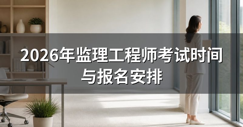 2026年监理工程师考试时间与报名安排