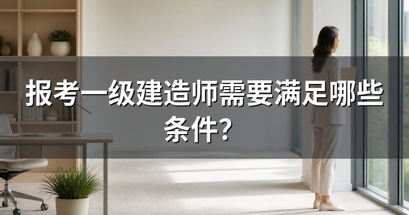 报考一级建造师需要满足哪些条件？