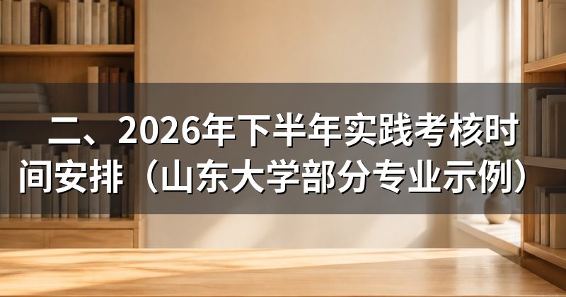 二、2026年下半年实践考核时间安排(山东大学部分专业示例)