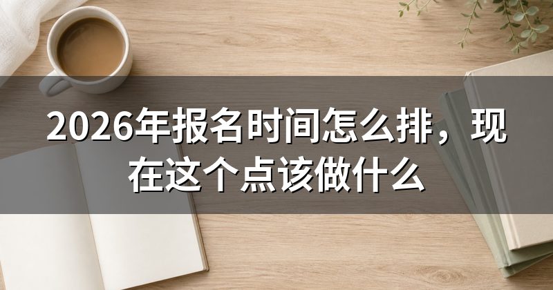 2026年报名时间怎么排,现在这个点该做什么