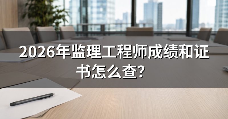 2026年监理工程师成绩和证书怎么查?