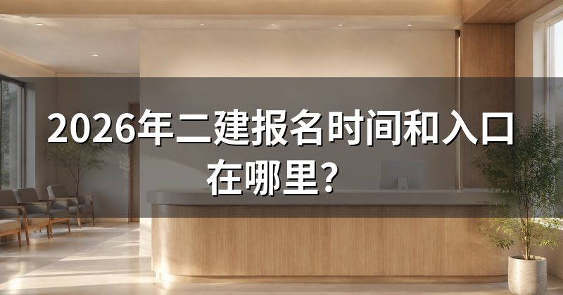 2026年二建报名时间和入口在哪里?