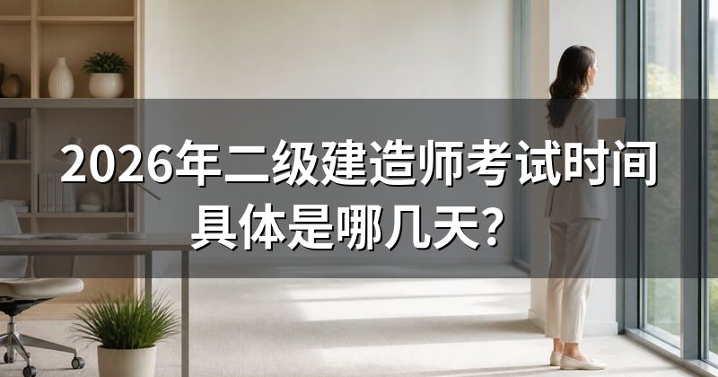 2026年二级建造师考试时间具体是哪几天?