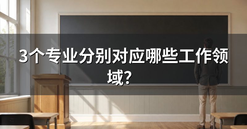 3个专业分别对应哪些工作领域?