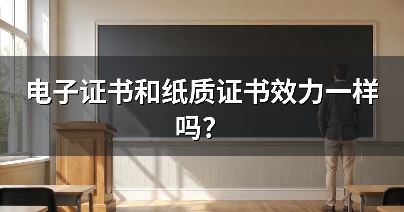 电子证书和纸质证书效力一样吗?