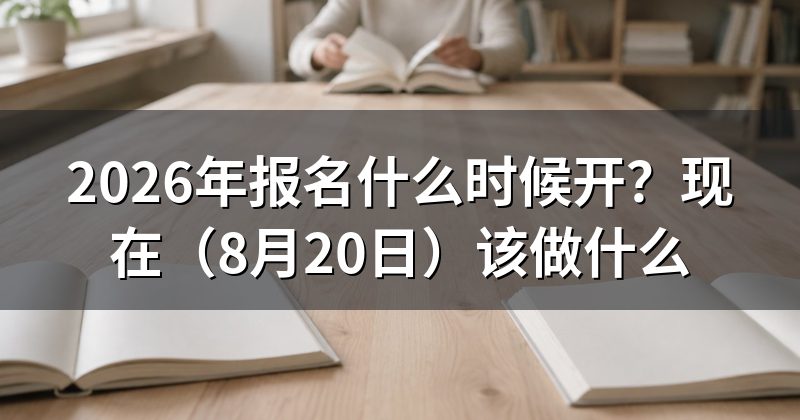 2026年报名什么时候开？现在（8月20日）该做什么