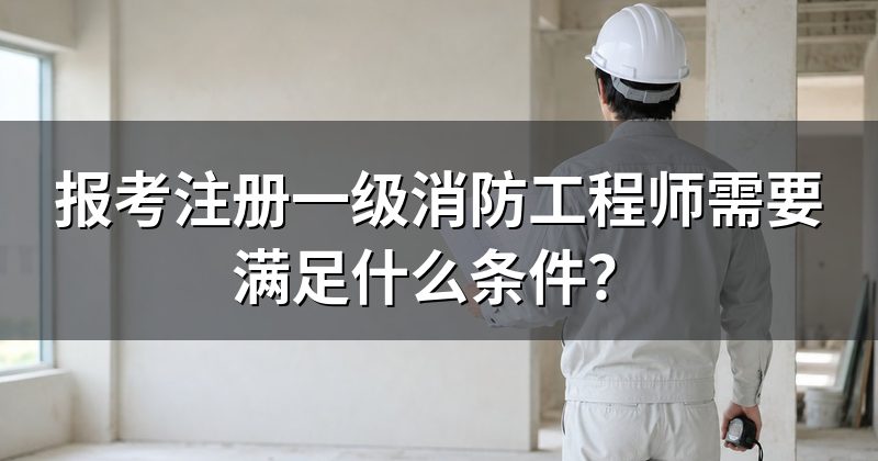 报考注册一级消防工程师需要满足什么条件?
