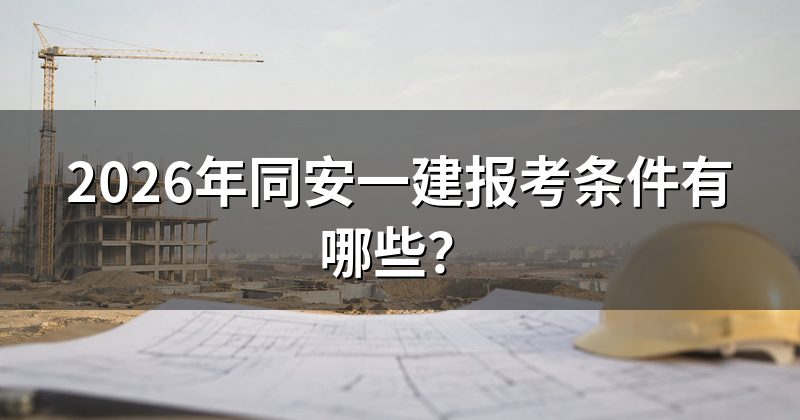 2026年同安一建报考条件有哪些?