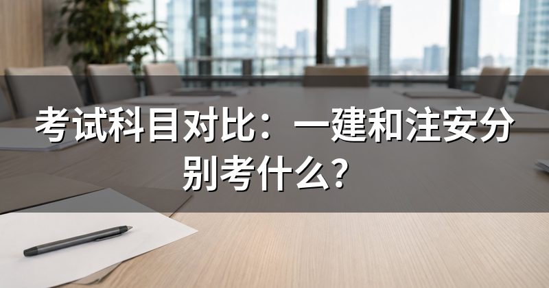 考试科目对比:一建和注安分别考什么?