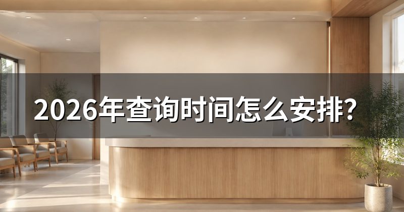 2026年查询时间怎么安排?