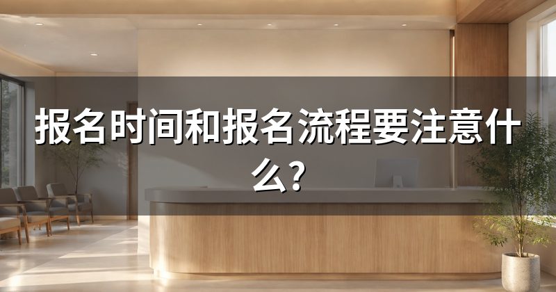 报名时间和报名流程要注意什么?