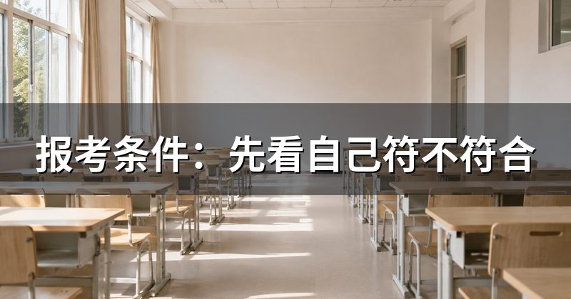 报考条件:先看自己符不符合