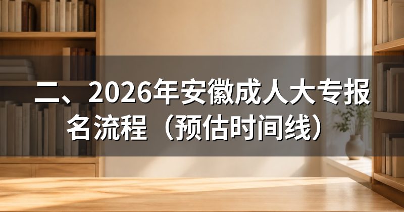 二、2026年安徽成人大专报名流程(预估时间线)