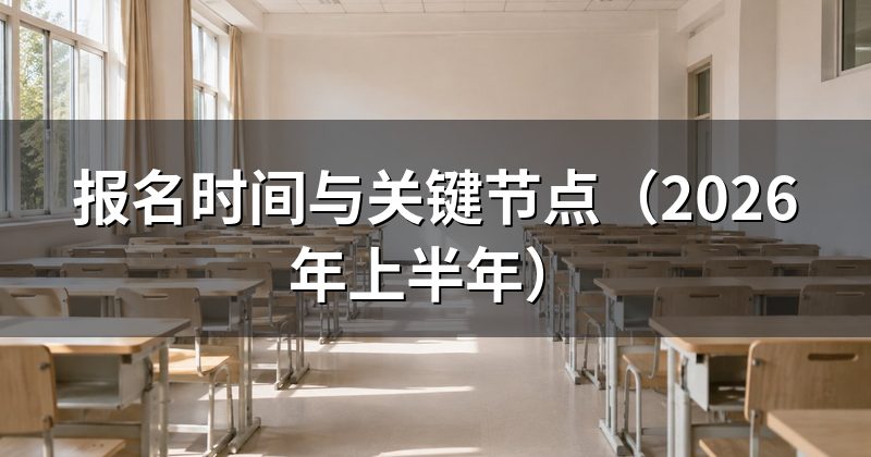报名时间与关键节点（2026年上半年）