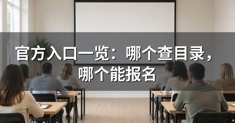 官方入口一览：哪个查目录，哪个能报名