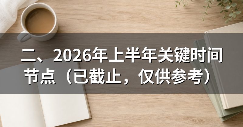 二、2026年上半年关键时间节点（已截止，仅供参考）