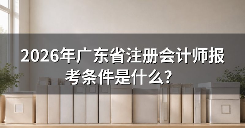 2026年广东省注册会计师报考条件是什么?