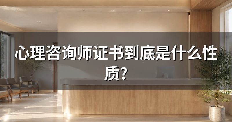 心理咨询师证书到底是什么性质?