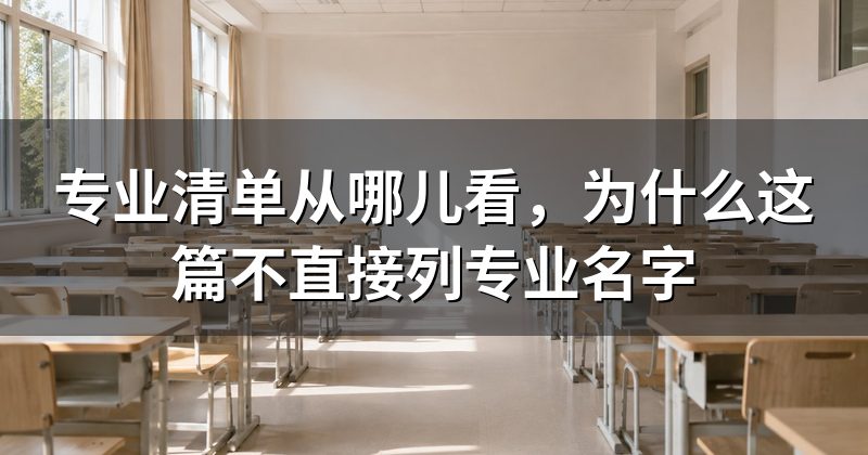 专业清单从哪儿看，为什么这篇不直接列专业名字