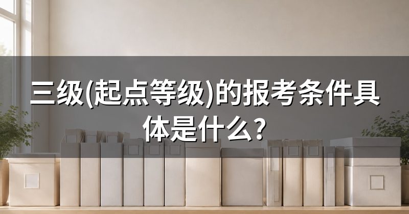 三级(起点等级)的报考条件具体是什么?
