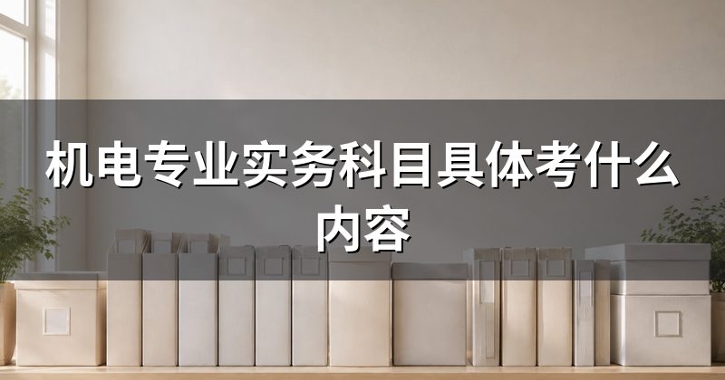 机电专业实务科目具体考什么内容