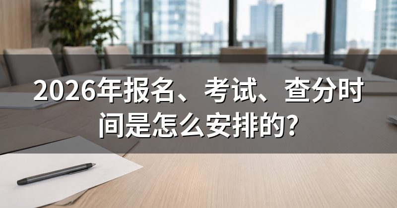 2026年报名、考试、查分时间是怎么安排的?