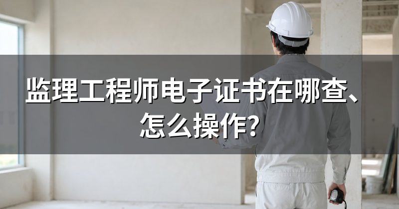 监理工程师电子证书在哪查、怎么操作?