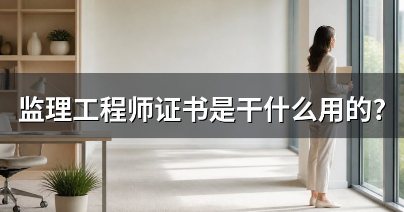 监理工程师证书是干什么用的?