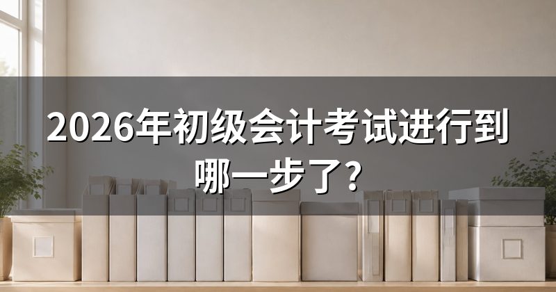 2026年初级会计考试进行到哪一步了?