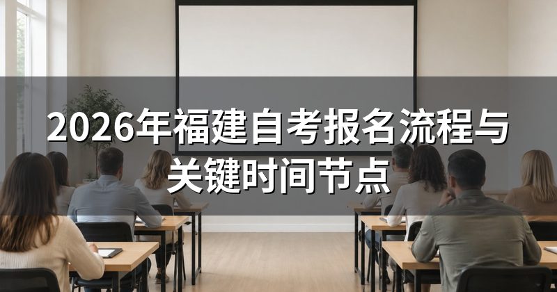 2026年福建自考报名流程与关键时间节点