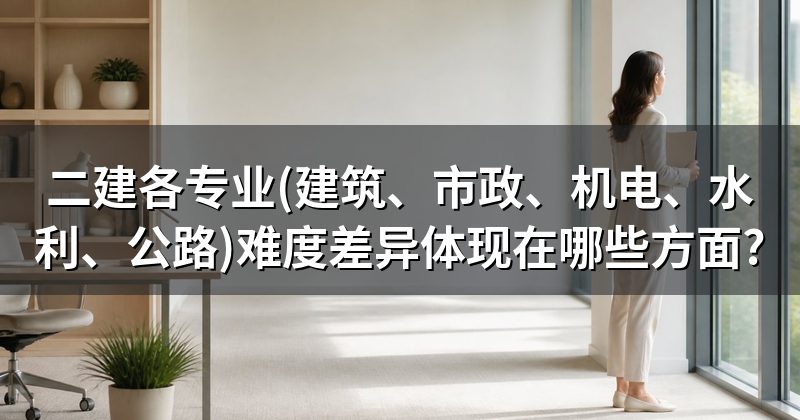 二建各专业(建筑、市政、机电、水利、公路)难度差异体现在哪些方面?