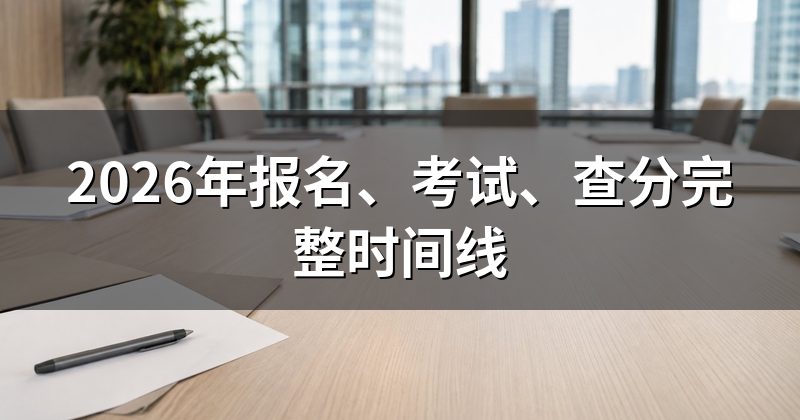 2026年报名、考试、查分完整时间线