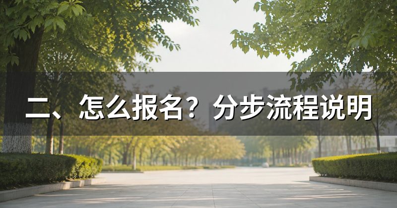 二、怎么报名?分步流程说明