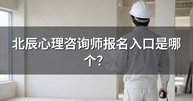 北辰心理咨询师报名入口是哪个？