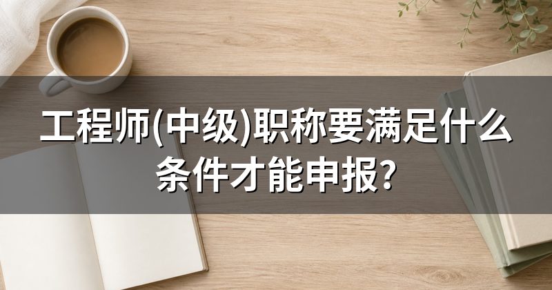 工程师(中级)职称要满足什么条件才能申报?