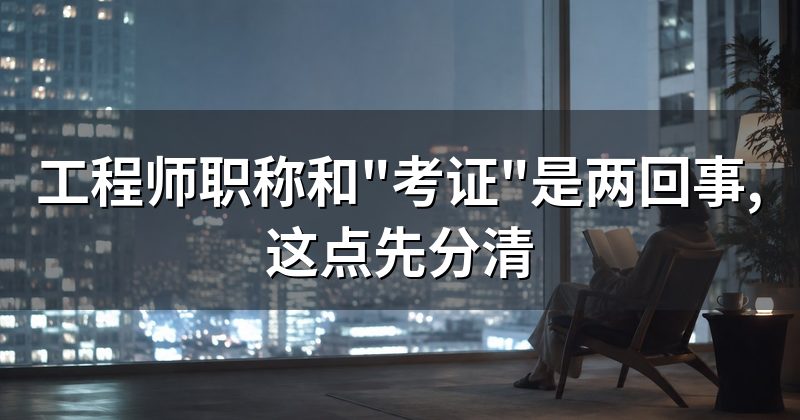 工程师职称和"考证"是两回事,这点先分清