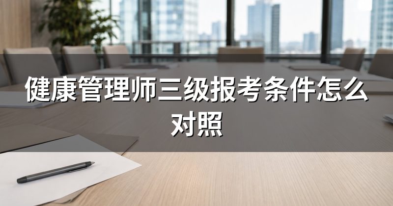 健康管理师三级报考条件怎么对照