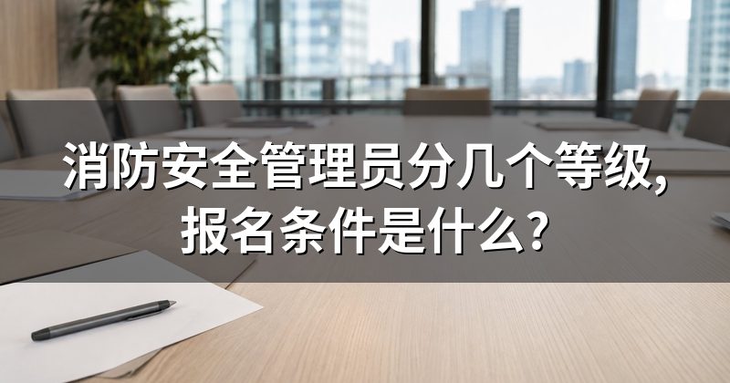 消防安全管理员分几个等级,报名条件是什么?