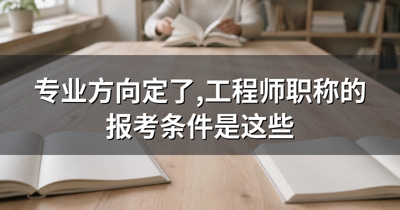 专业方向定了,工程师职称的报考条件是这些