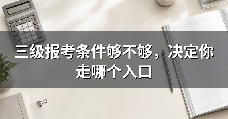 三级报考条件够不够,决定你走哪个入口