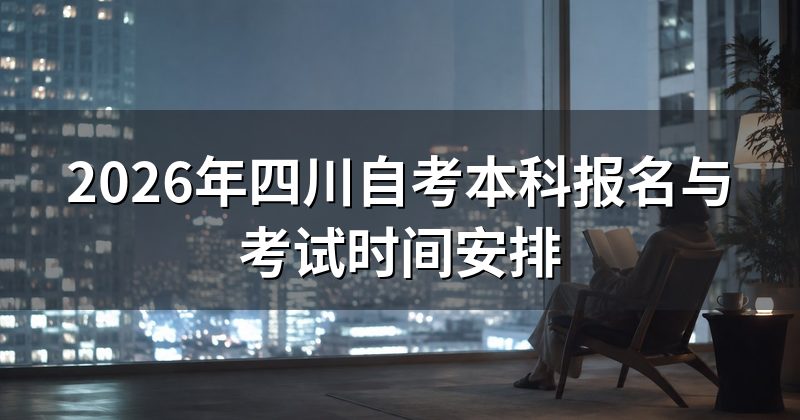 2026年四川自考本科报名与考试时间安排
