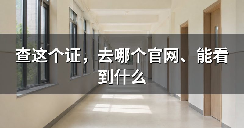 查这个证,去哪个官网、能看到什么