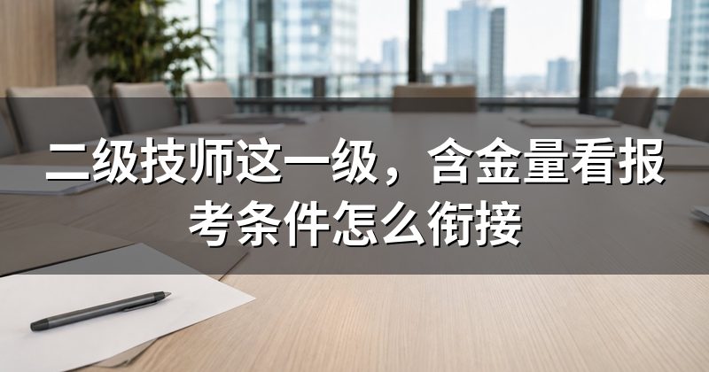二级技师这一级,含金量看报考条件怎么衔接