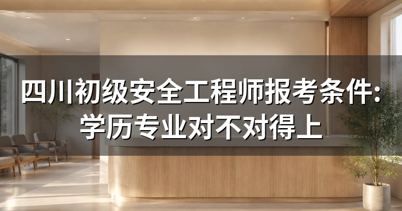 四川初级安全工程师报考条件:学历专业对不对得上