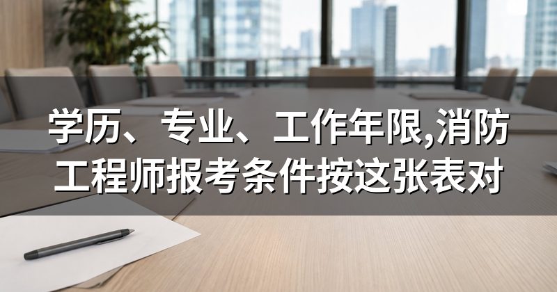 学历、专业、工作年限,消防工程师报考条件按这张表对