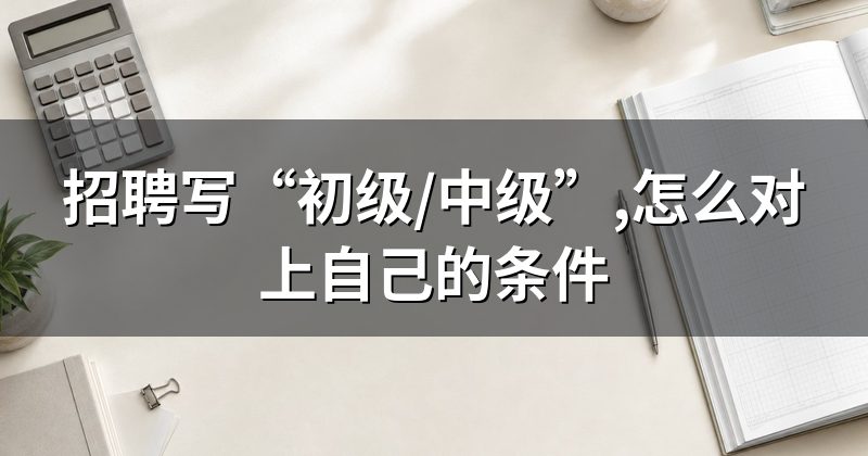 招聘写“初级/中级”,怎么对上自己的条件