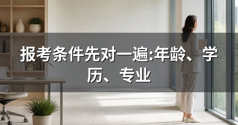 报考条件先对一遍:年龄、学历、专业