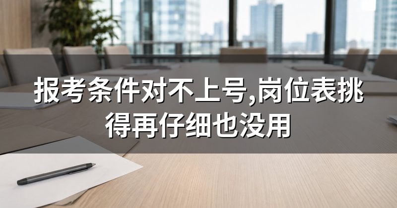 报考条件对不上号,岗位表挑得再仔细也没用