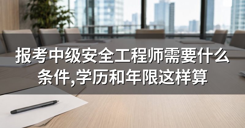 报考中级安全工程师需要什么条件,学历和年限这样算
