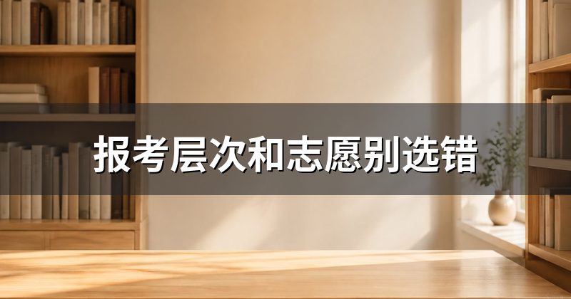报考层次和志愿别选错